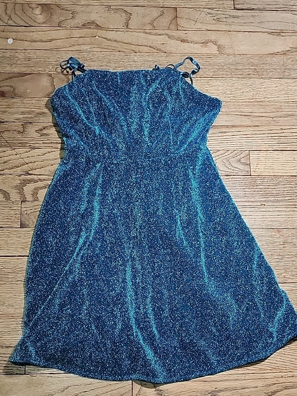 SHEIN Shimmering Teal Mini Dress